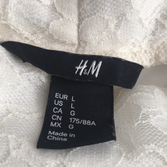 H&M Pull-On Comfy Cute Ivory Lace Skirt w/ Elastic Waist and Lining - Excellent - Picture 4 of 5